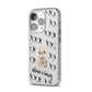 Skulls and Kisses Personalised iPhone 14 Pro Glitter Tough Case Silver Angled Image