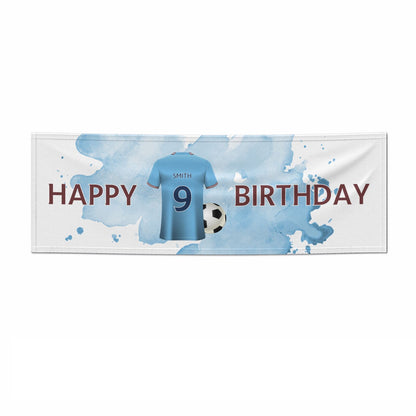 Sky Blue Personalised Football Shirt 6x2 Paper Banner