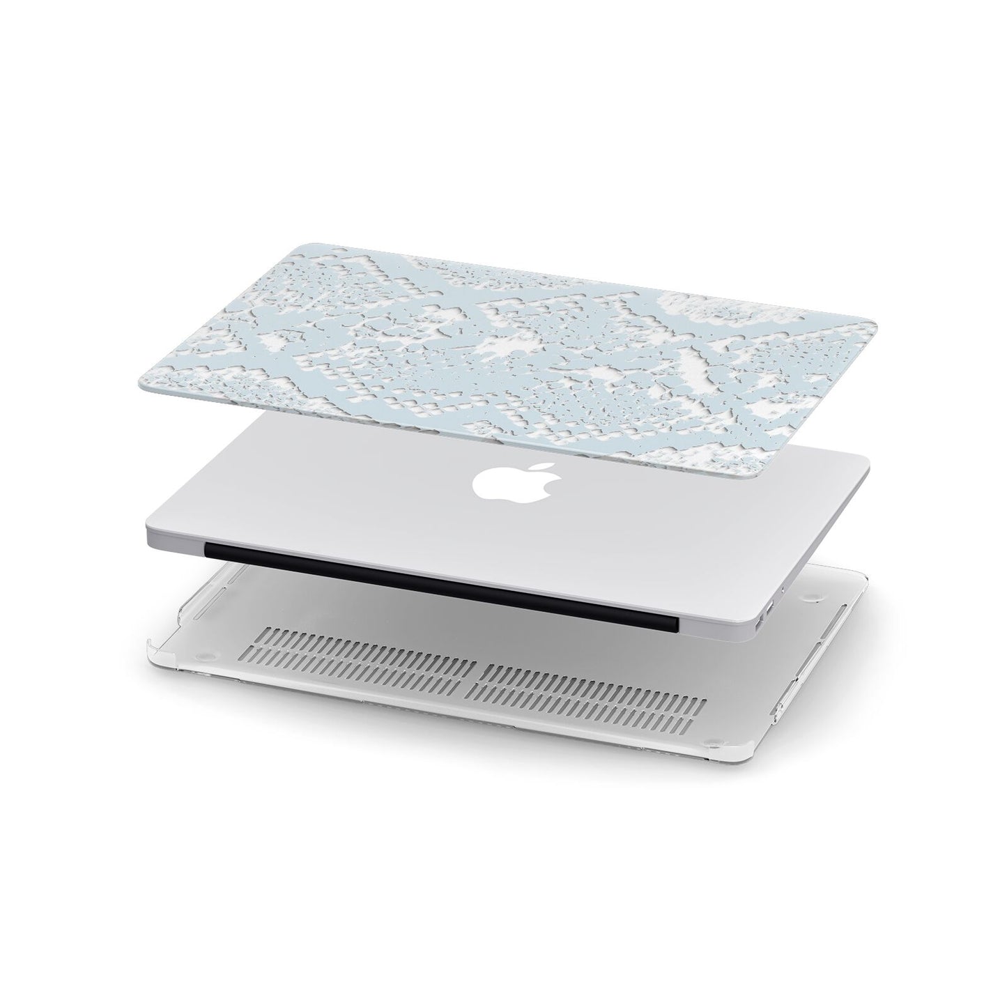 Sky Blue Snakeskin Apple MacBook Case in Detail