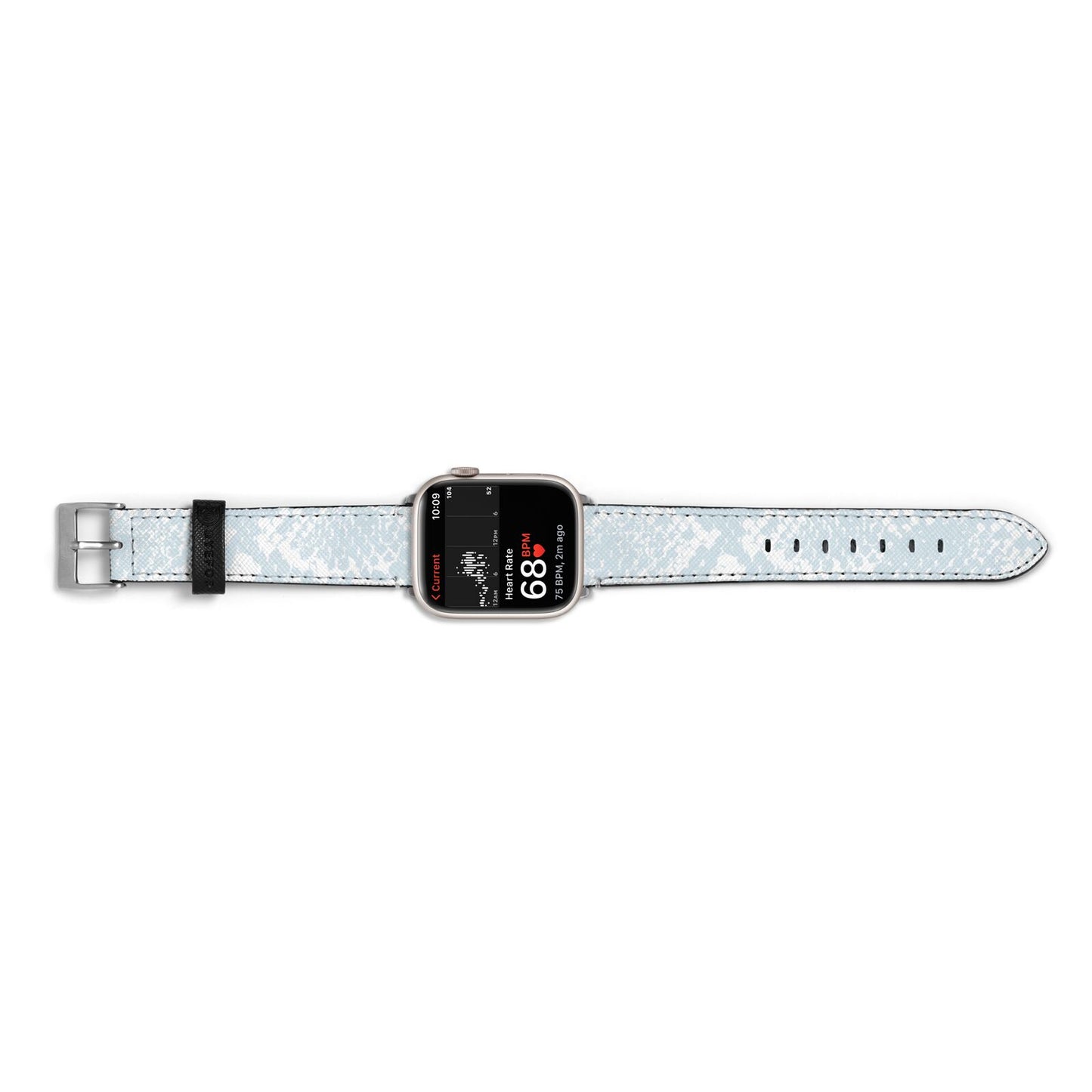 Sky Blue Snakeskin Apple Watch Strap Size 38mm Landscape Image Silver Hardware