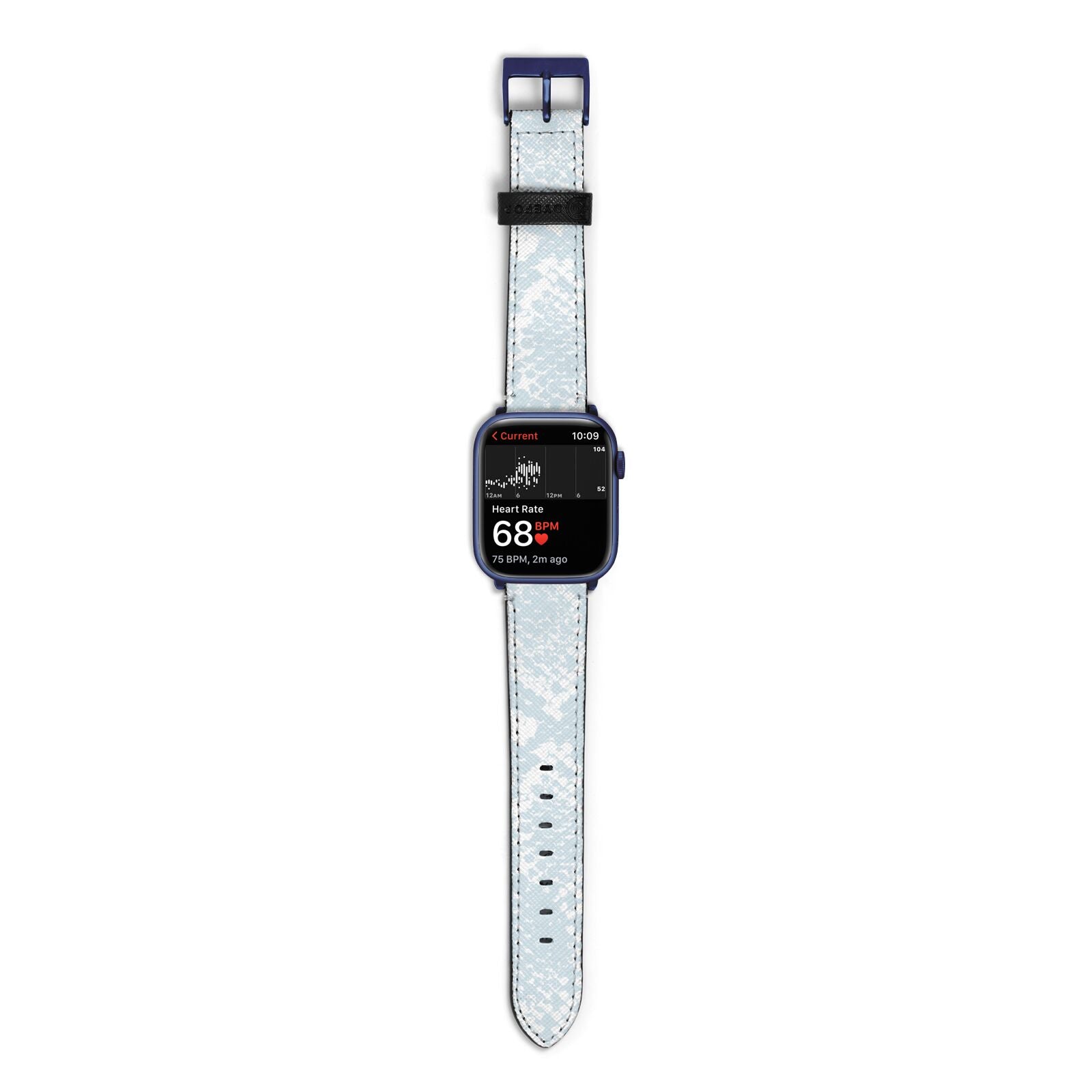 Sky Blue Snakeskin Apple Watch Strap Size 38mm with Blue Hardware