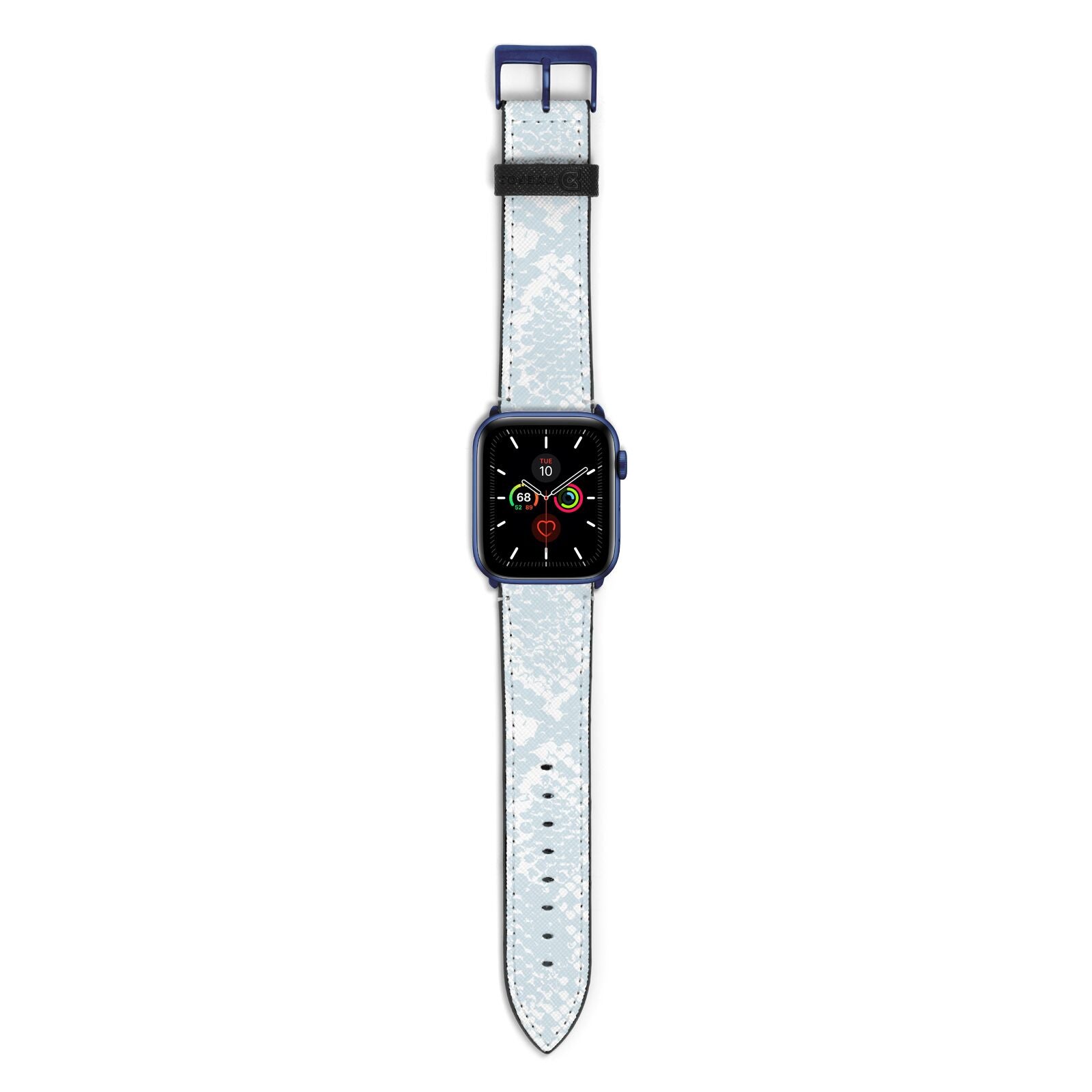 Sky Blue Snakeskin Apple Watch Strap with Blue Hardware