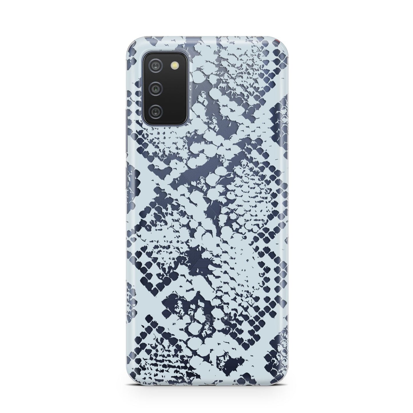 Sky Blue Snakeskin Samsung A02s Case