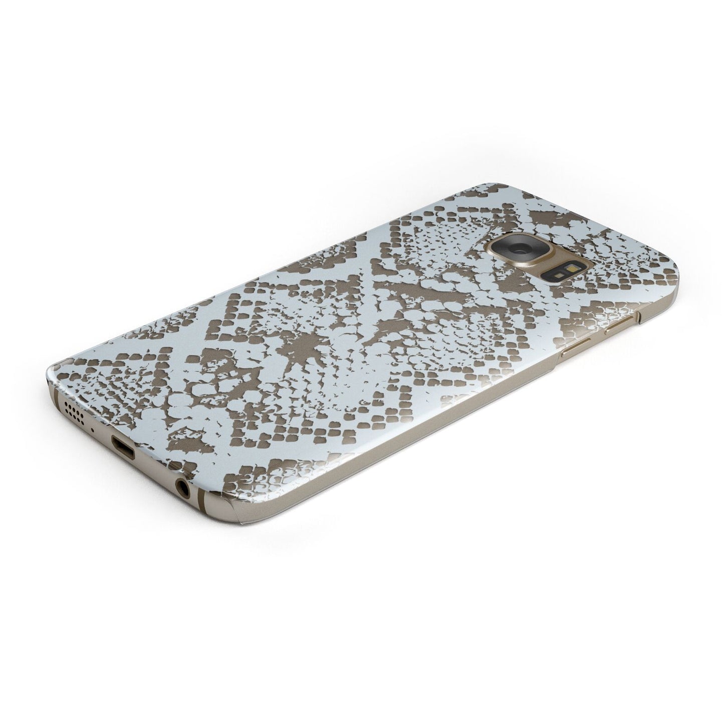 Sky Blue Snakeskin Samsung Galaxy Case Bottom Cutout