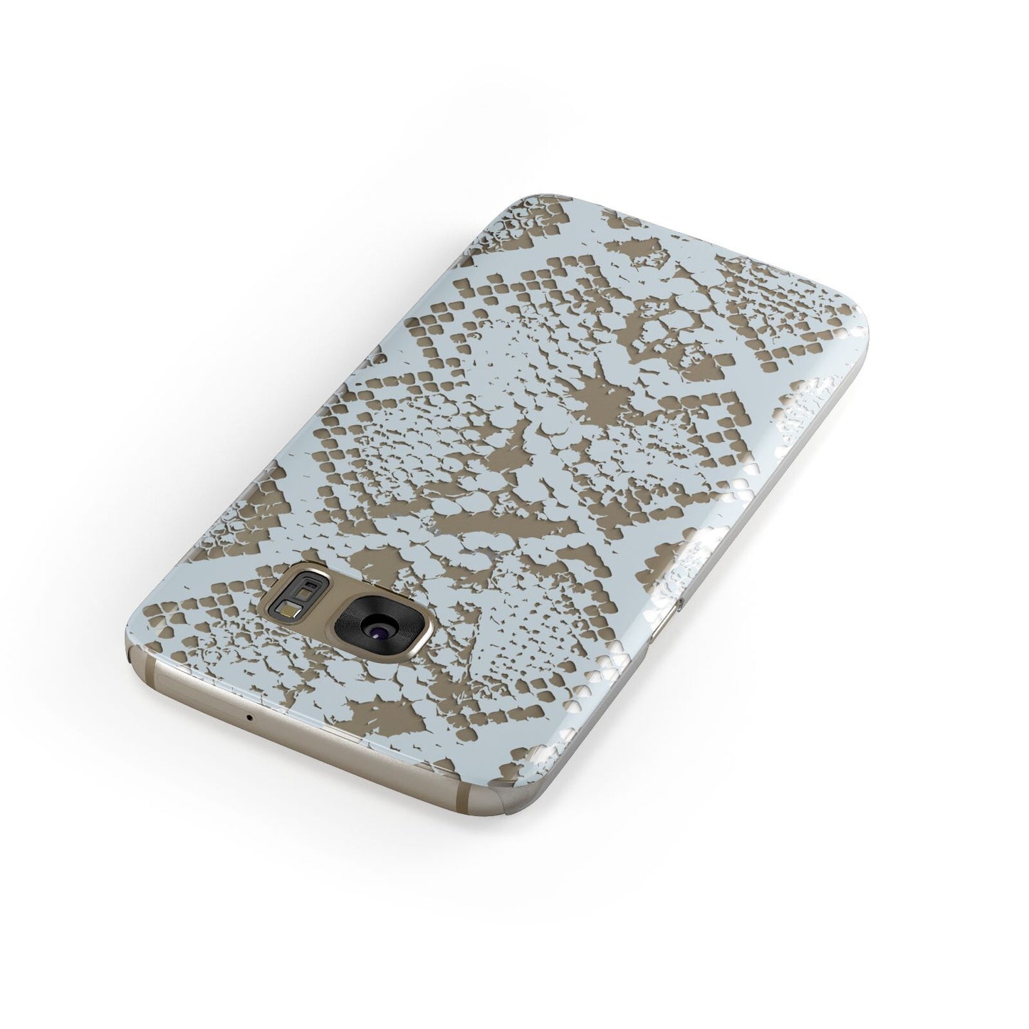 Sky Blue Snakeskin Samsung Galaxy Case Front Close Up