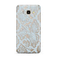 Sky Blue Snakeskin Samsung Galaxy J7 2016 Case on gold phone