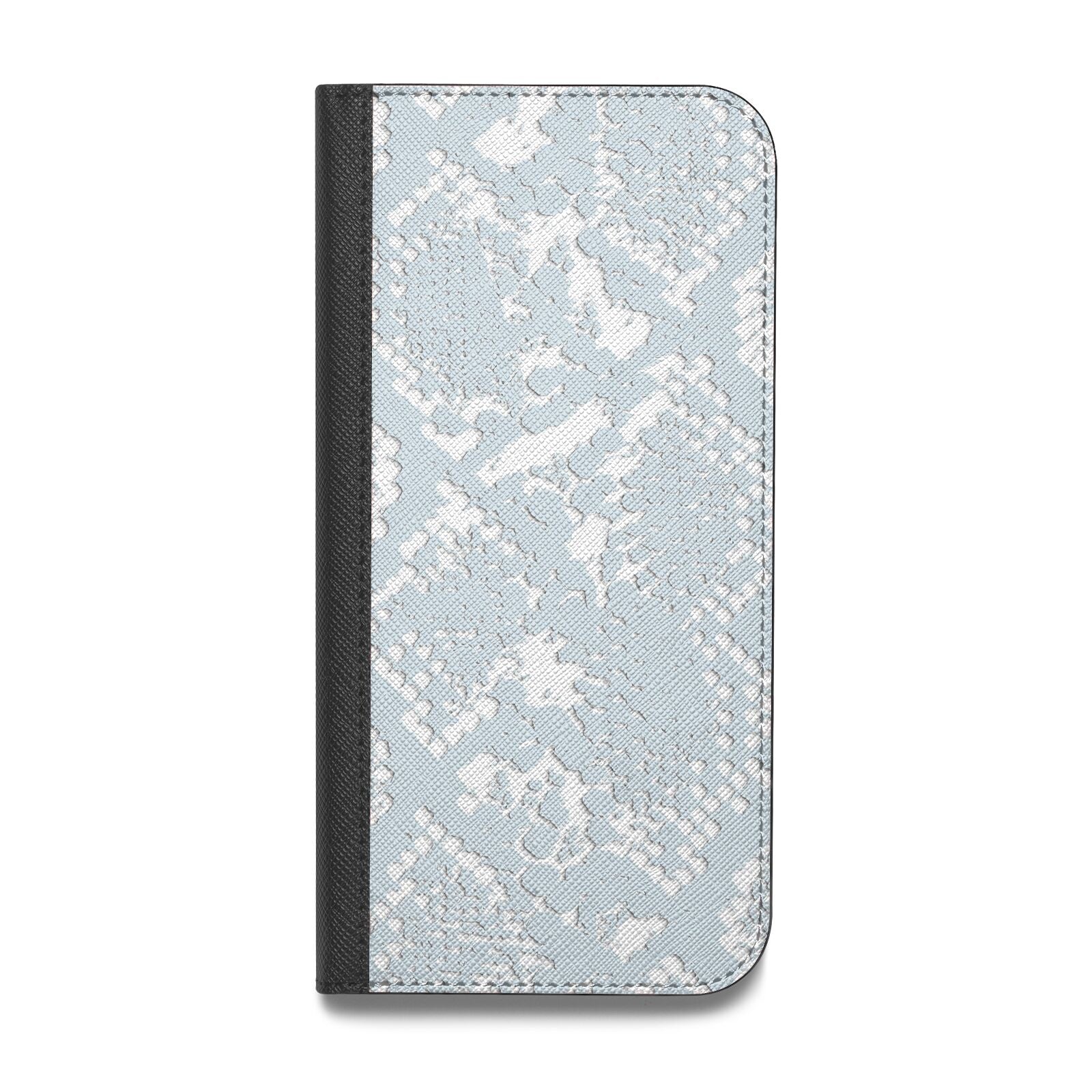 Sky Blue Snakeskin Vegan Leather Flip Samsung Case