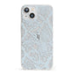 Sky Blue Snakeskin iPhone 13 Clear Bumper Case