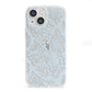 Sky Blue Snakeskin iPhone 13 Mini Clear Bumper Case