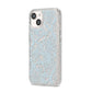 Sky Blue Snakeskin iPhone 14 Glitter Tough Case Starlight Angled Image
