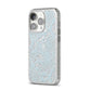 Sky Blue Snakeskin iPhone 14 Pro Glitter Tough Case Silver Angled Image