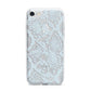Sky Blue Snakeskin iPhone 7 Bumper Case on Silver iPhone