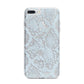 Sky Blue Snakeskin iPhone 7 Plus Bumper Case on Silver iPhone