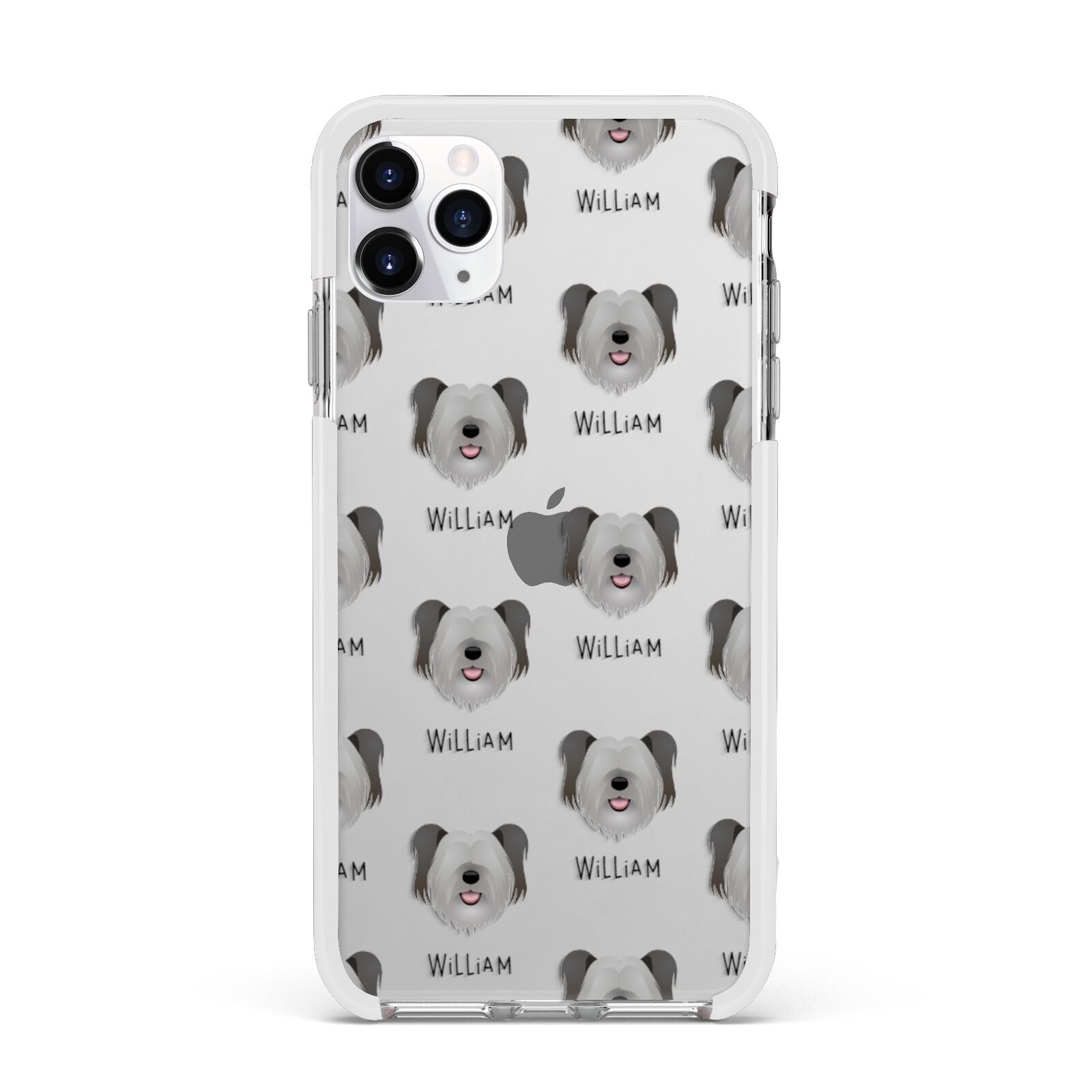 Skye Terrier Icon with Name Apple iPhone 11 Pro Max in Silver with White Impact Case