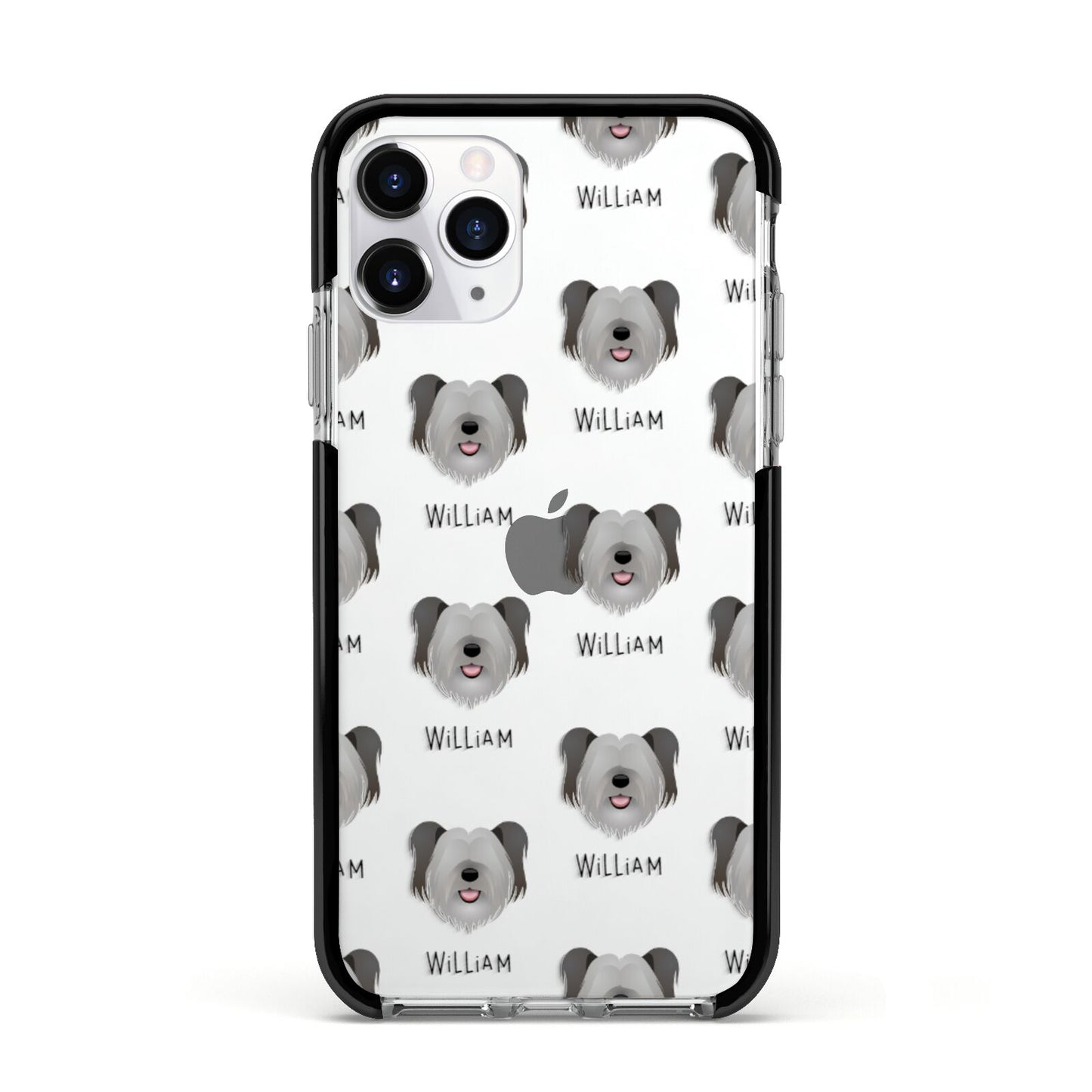 Skye Terrier Icon with Name Apple iPhone 11 Pro in Silver with Black Impact Case