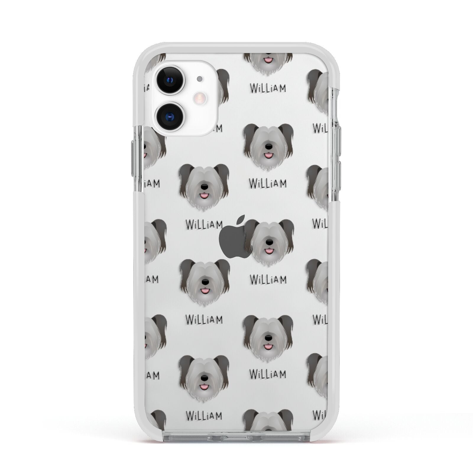 Skye Terrier Icon with Name Apple iPhone 11 in White with White Impact Case