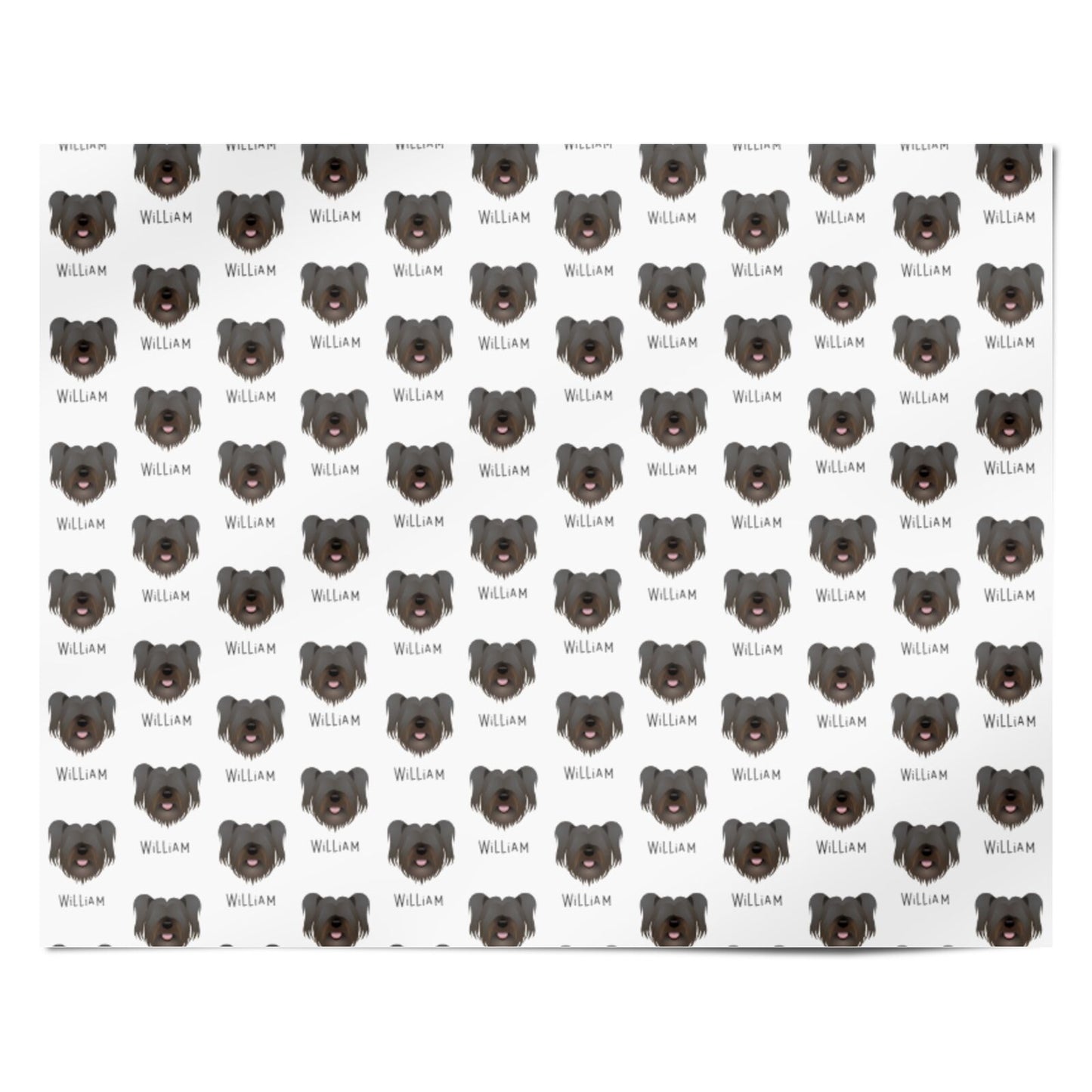 Skye Terrier Icon with Name Personalised Wrapping Paper Alternative