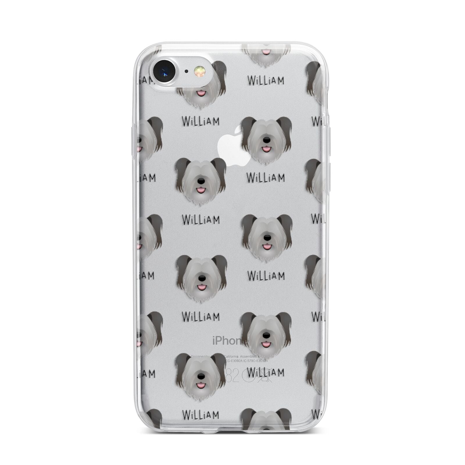 Skye Terrier Icon with Name iPhone 7 Bumper Case on Silver iPhone