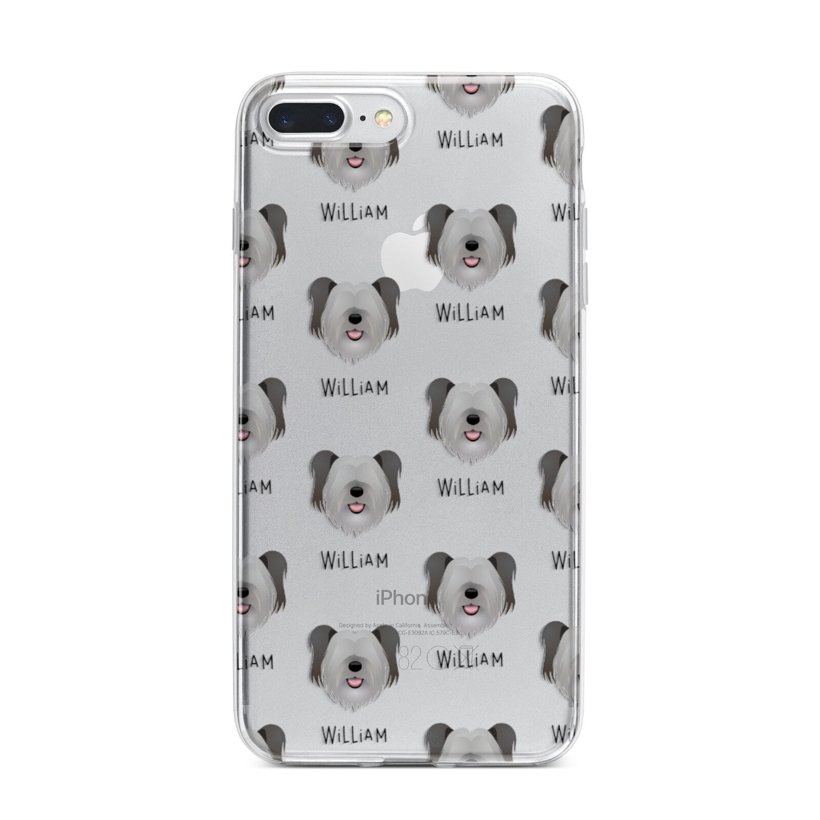 Skye Terrier Icon with Name iPhone 7 Plus Bumper Case on Silver iPhone