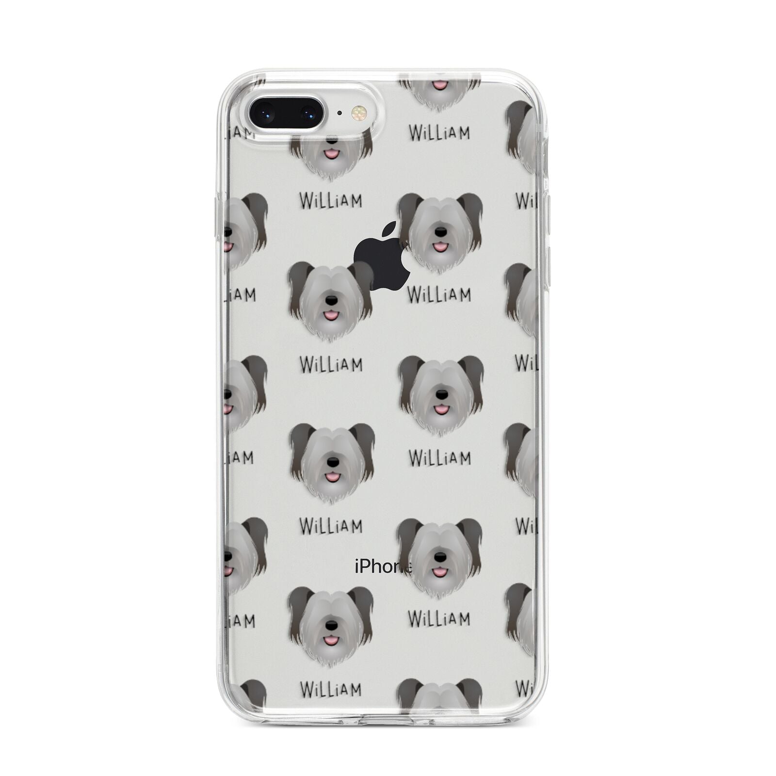 Skye Terrier Icon with Name iPhone 8 Plus Bumper Case on Silver iPhone