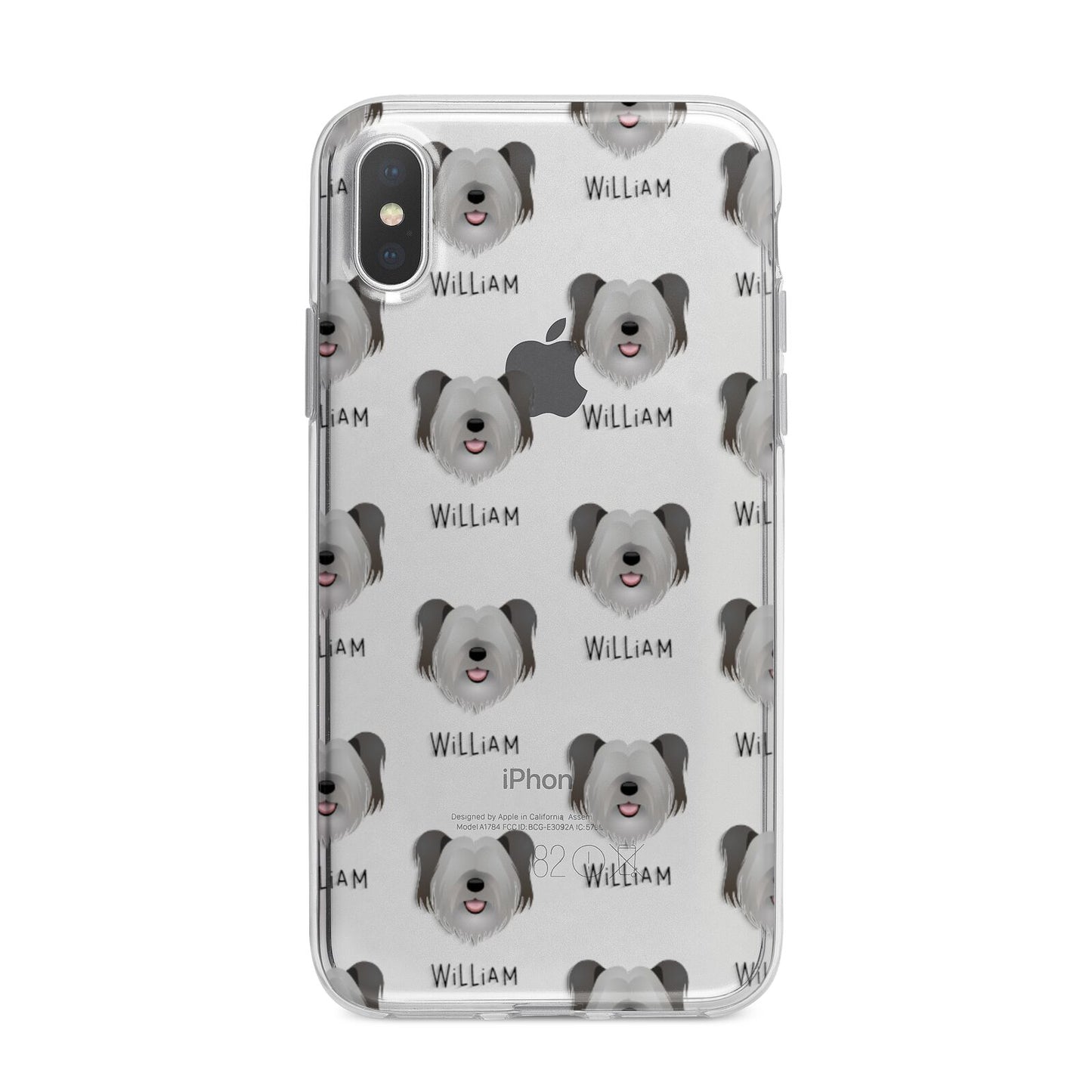 Skye Terrier Icon with Name iPhone X Bumper Case on Silver iPhone Alternative Image 1
