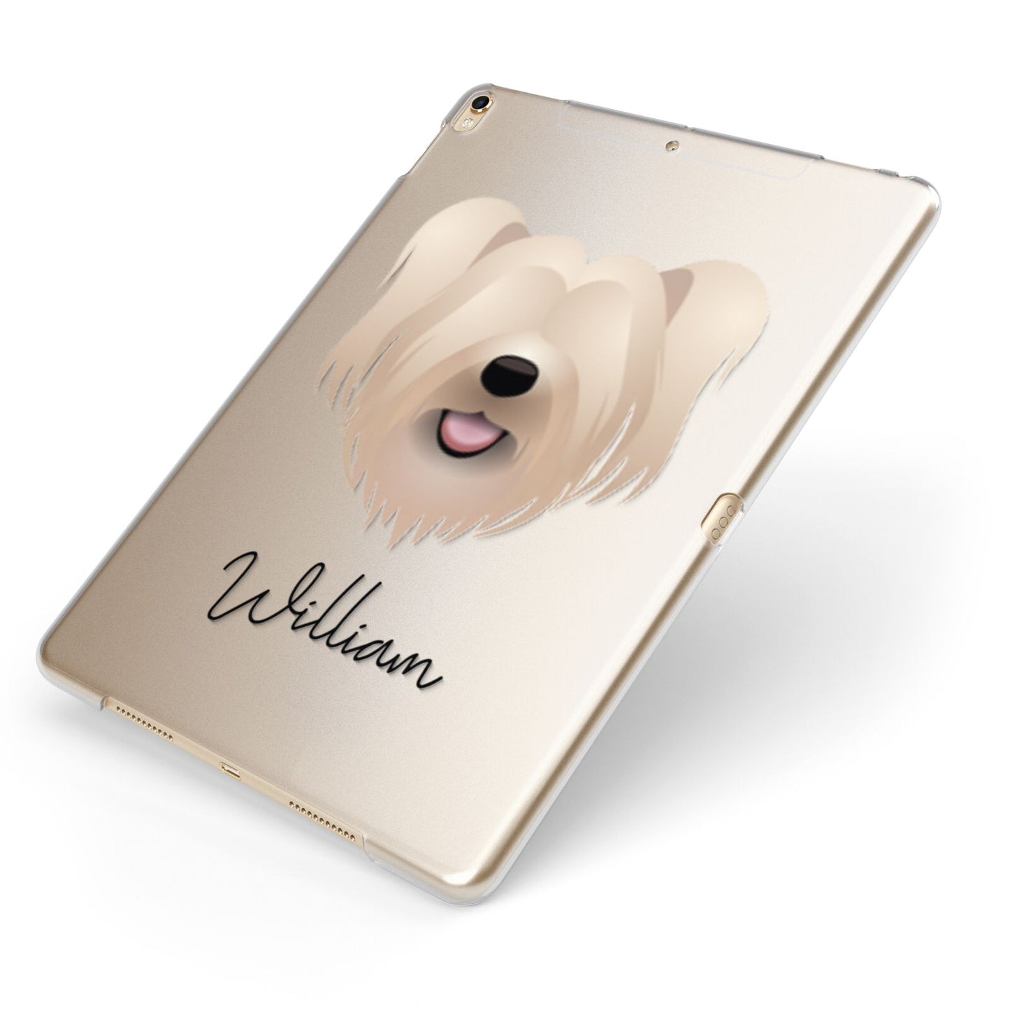 Skye Terrier Personalised Apple iPad Case on Gold iPad Side View