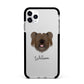 Skye Terrier Personalised Apple iPhone 11 Pro Max in Silver with Black Impact Case