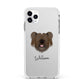 Skye Terrier Personalised Apple iPhone 11 Pro Max in Silver with White Impact Case