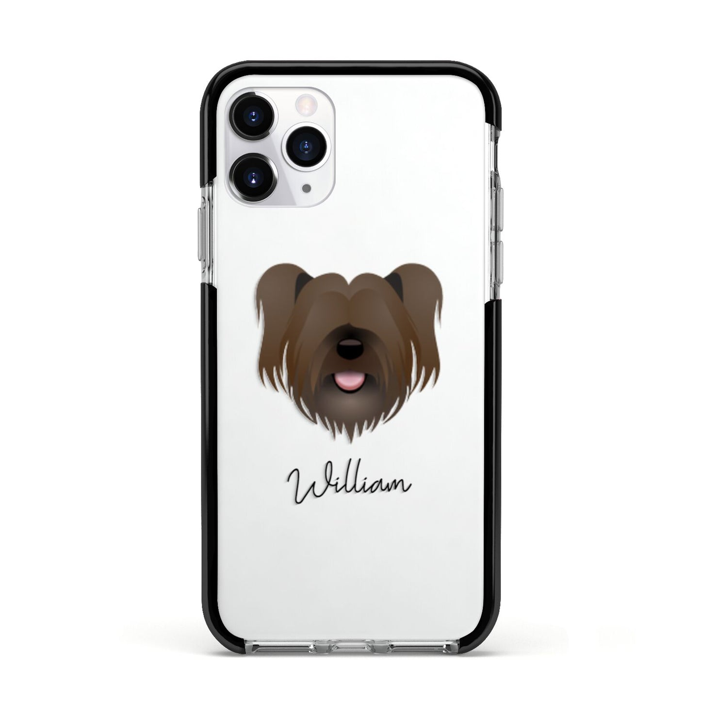 Skye Terrier Personalised Apple iPhone 11 Pro in Silver with Black Impact Case