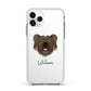 Skye Terrier Personalised Apple iPhone 11 Pro in Silver with White Impact Case