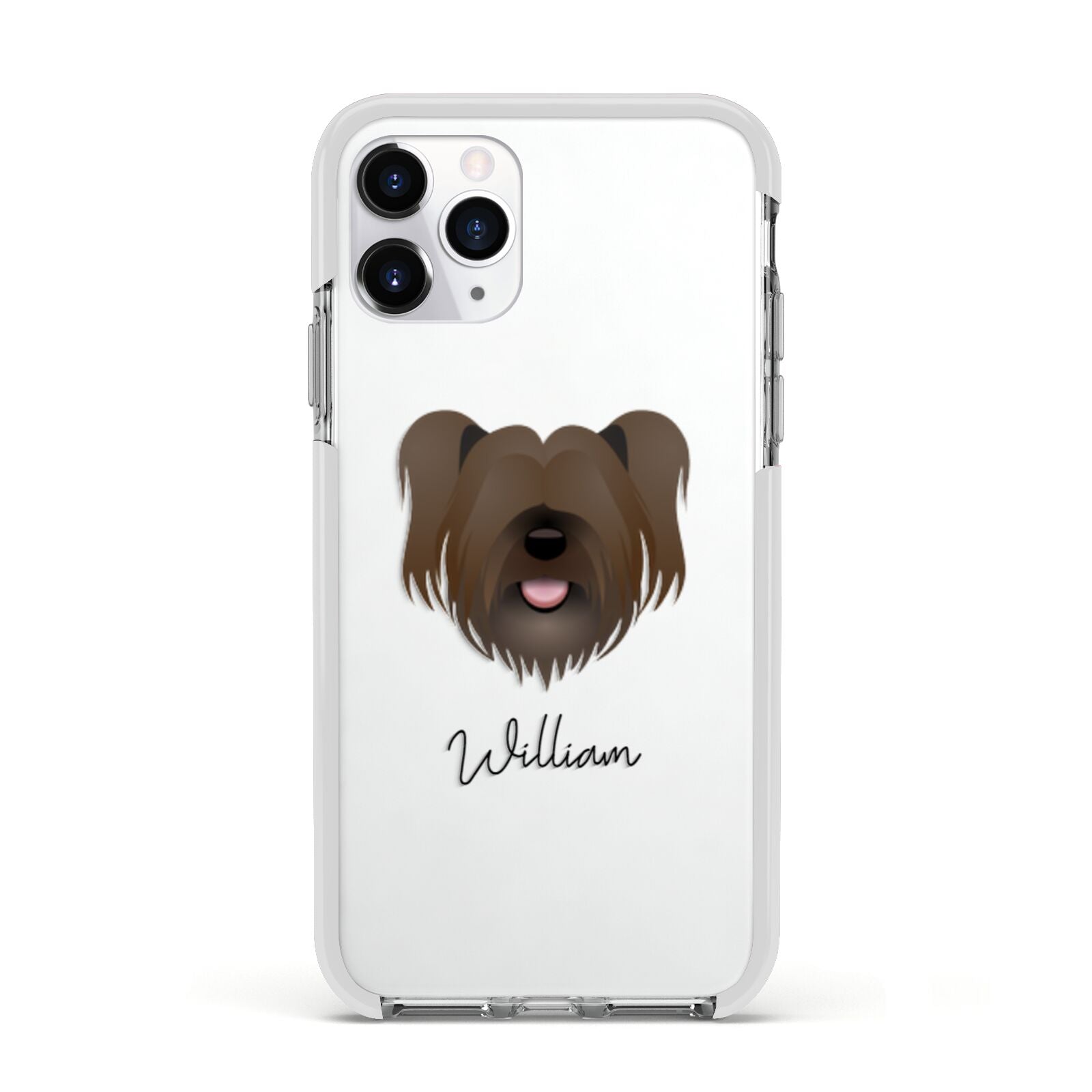 Skye Terrier Personalised Apple iPhone 11 Pro in Silver with White Impact Case