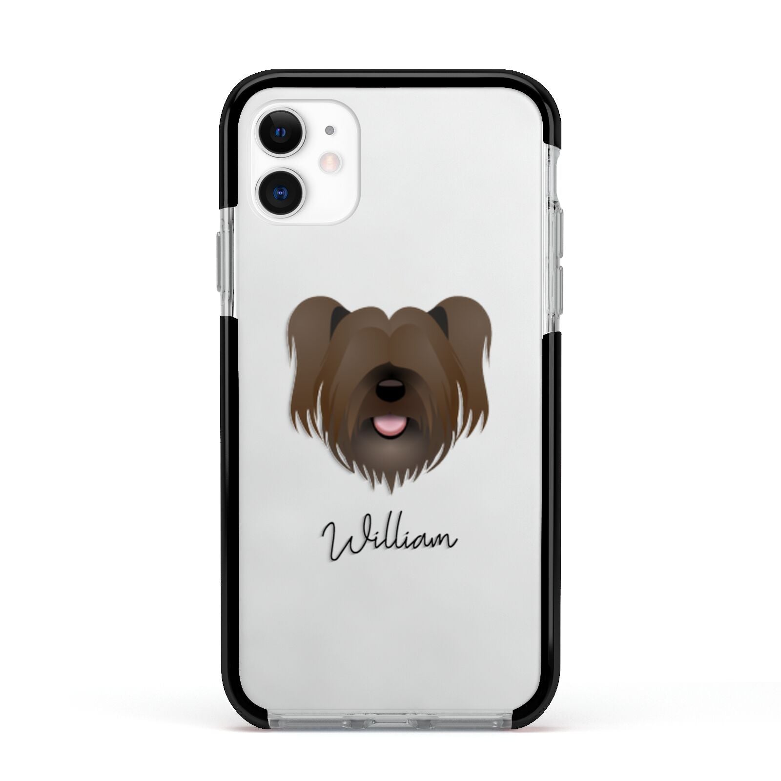 Skye Terrier Personalised Apple iPhone 11 in White with Black Impact Case