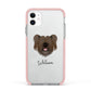 Skye Terrier Personalised Apple iPhone 11 in White with Pink Impact Case