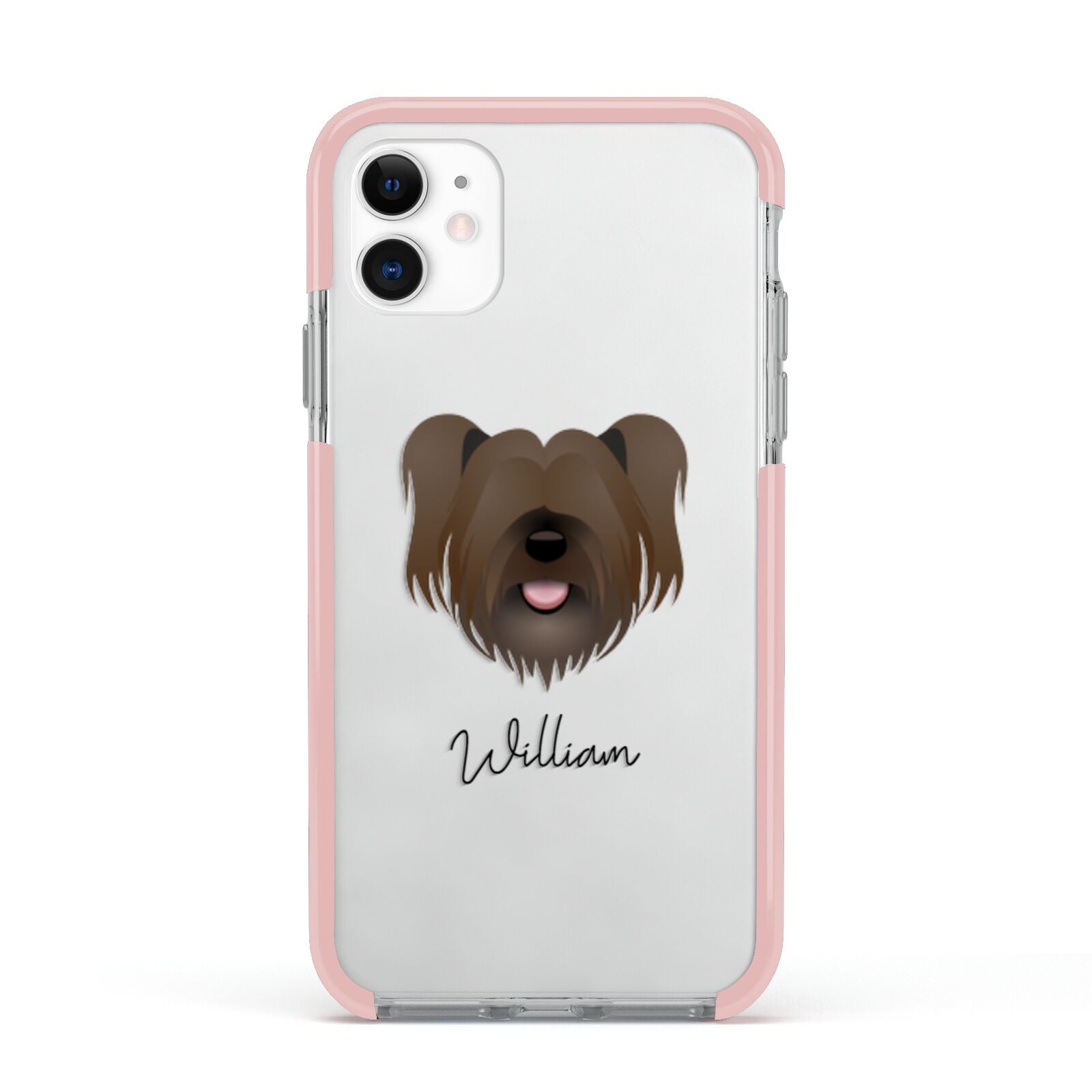 Skye Terrier Personalised Apple iPhone 11 in White with Pink Impact Case
