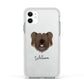 Skye Terrier Personalised Apple iPhone 11 in White with White Impact Case