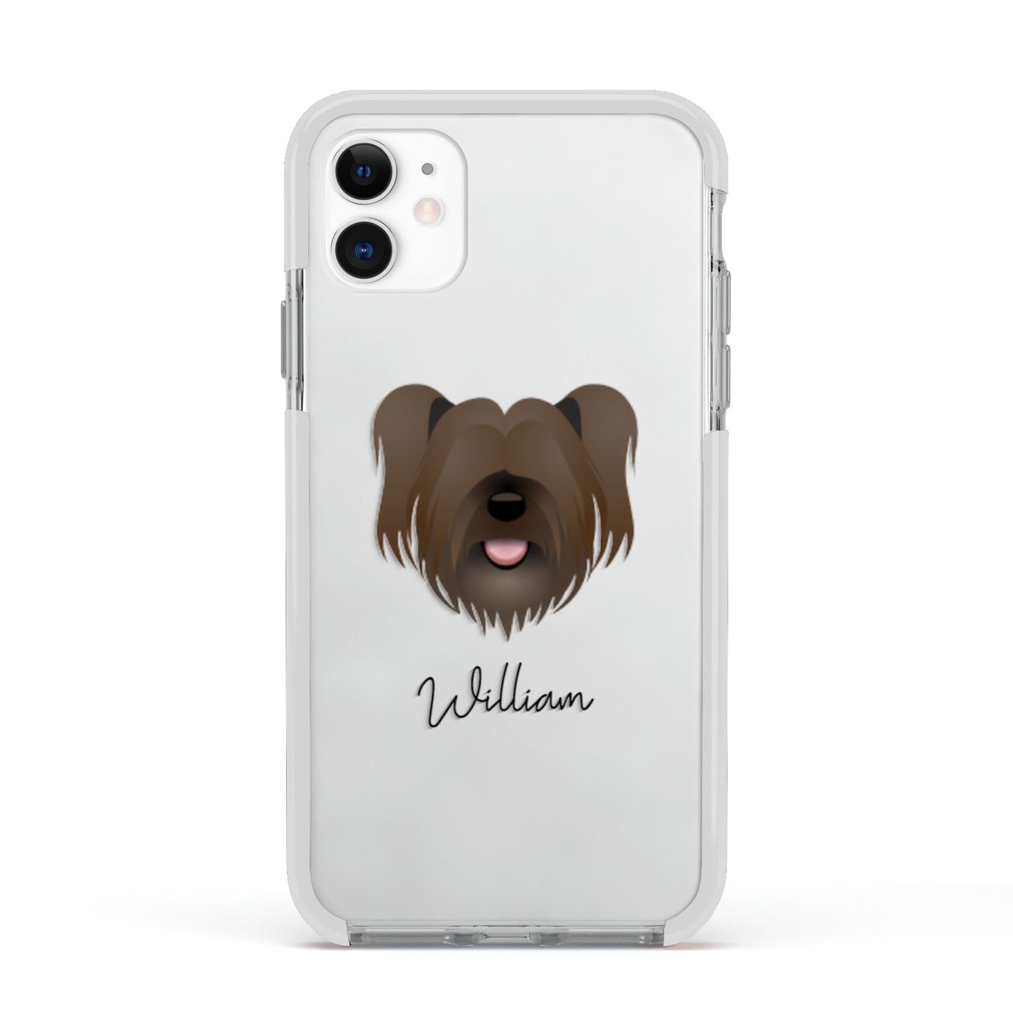Skye Terrier Personalised Apple iPhone 11 in White with White Impact Case