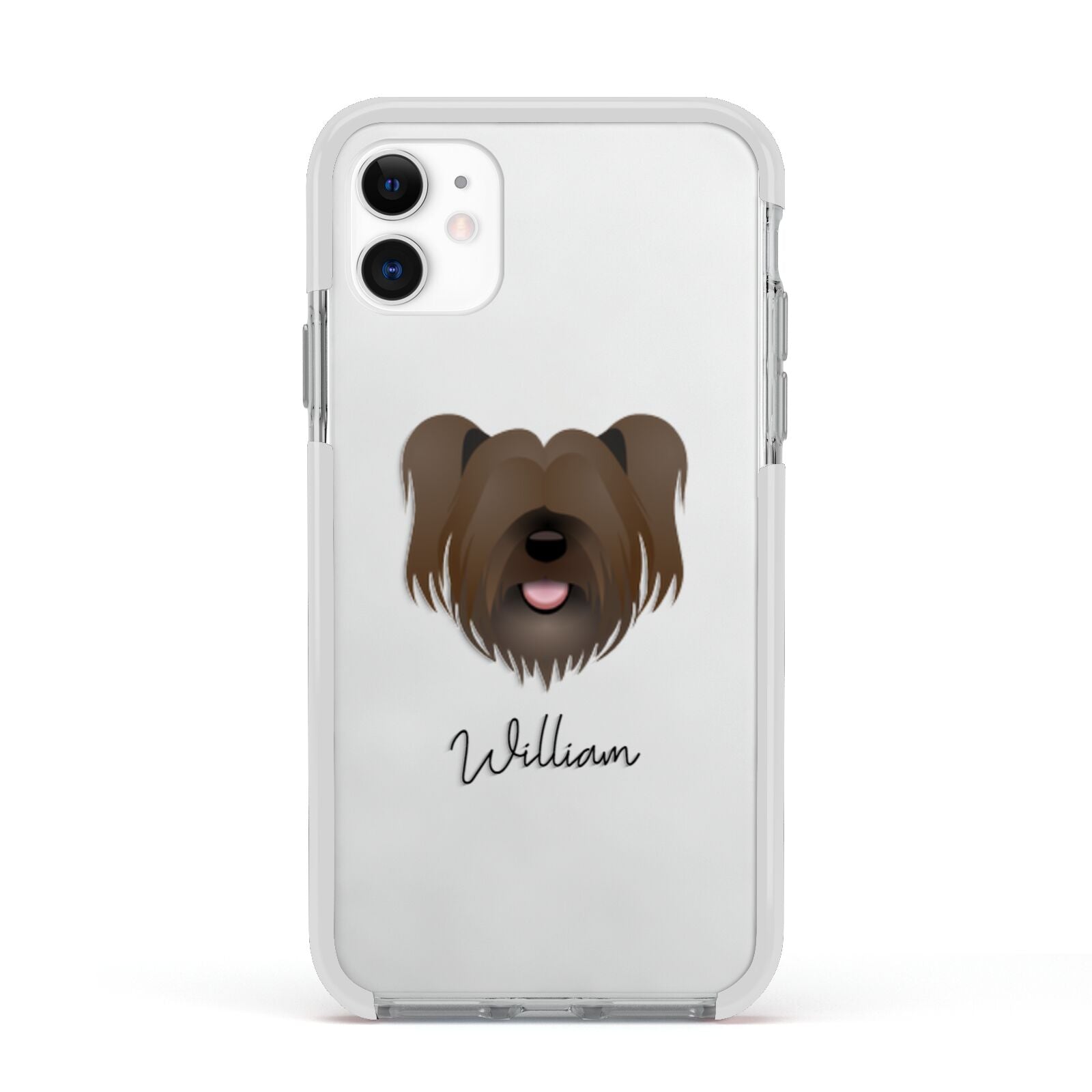 Skye Terrier Personalised Apple iPhone 11 in White with White Impact Case