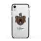 Skye Terrier Personalised Apple iPhone XR Impact Case Black Edge on Silver Phone