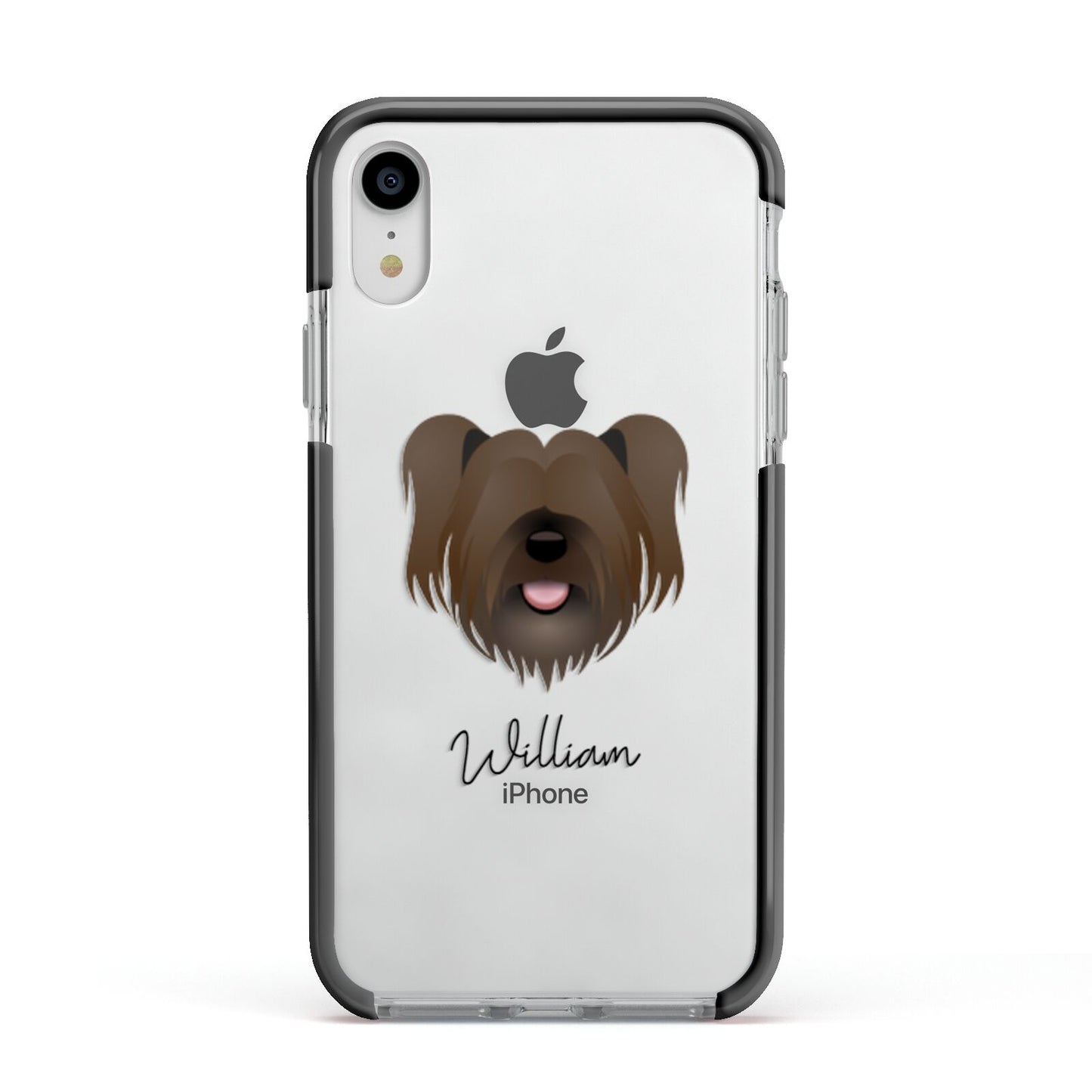 Skye Terrier Personalised Apple iPhone XR Impact Case Black Edge on Silver Phone