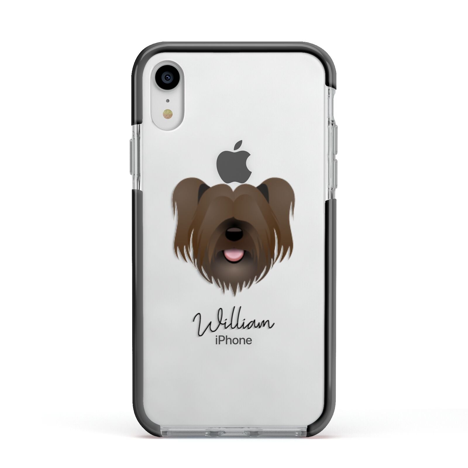 Skye Terrier Personalised Apple iPhone XR Impact Case Black Edge on Silver Phone