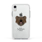 Skye Terrier Personalised Apple iPhone XR Impact Case White Edge on Silver Phone