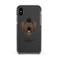 Skye Terrier Personalised Apple iPhone Xs Impact Case Black Edge on Black Phone