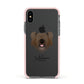 Skye Terrier Personalised Apple iPhone Xs Impact Case Pink Edge on Black Phone