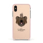 Skye Terrier Personalised Apple iPhone Xs Impact Case Pink Edge on Gold Phone