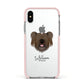 Skye Terrier Personalised Apple iPhone Xs Impact Case Pink Edge on Silver Phone