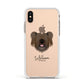 Skye Terrier Personalised Apple iPhone Xs Impact Case White Edge on Gold Phone