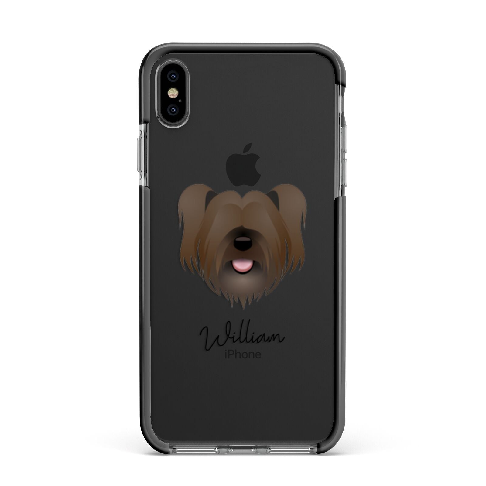 Skye Terrier Personalised Apple iPhone Xs Max Impact Case Black Edge on Black Phone