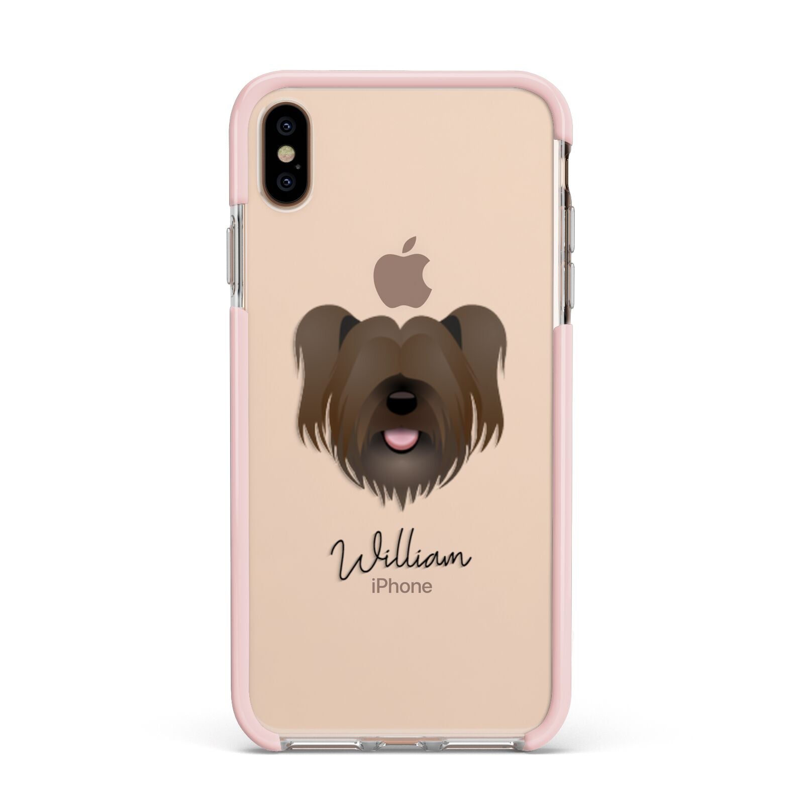 Skye Terrier Personalised Apple iPhone Xs Max Impact Case Pink Edge on Gold Phone