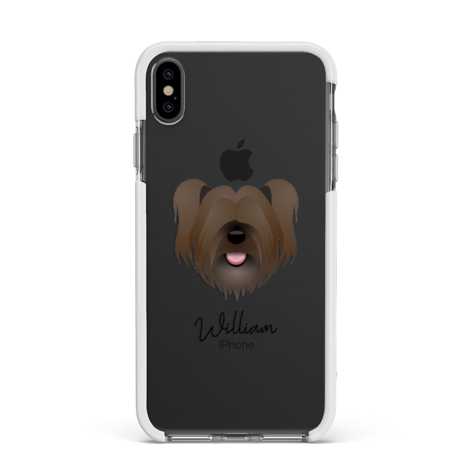 Skye Terrier Personalised Apple iPhone Xs Max Impact Case White Edge on Black Phone
