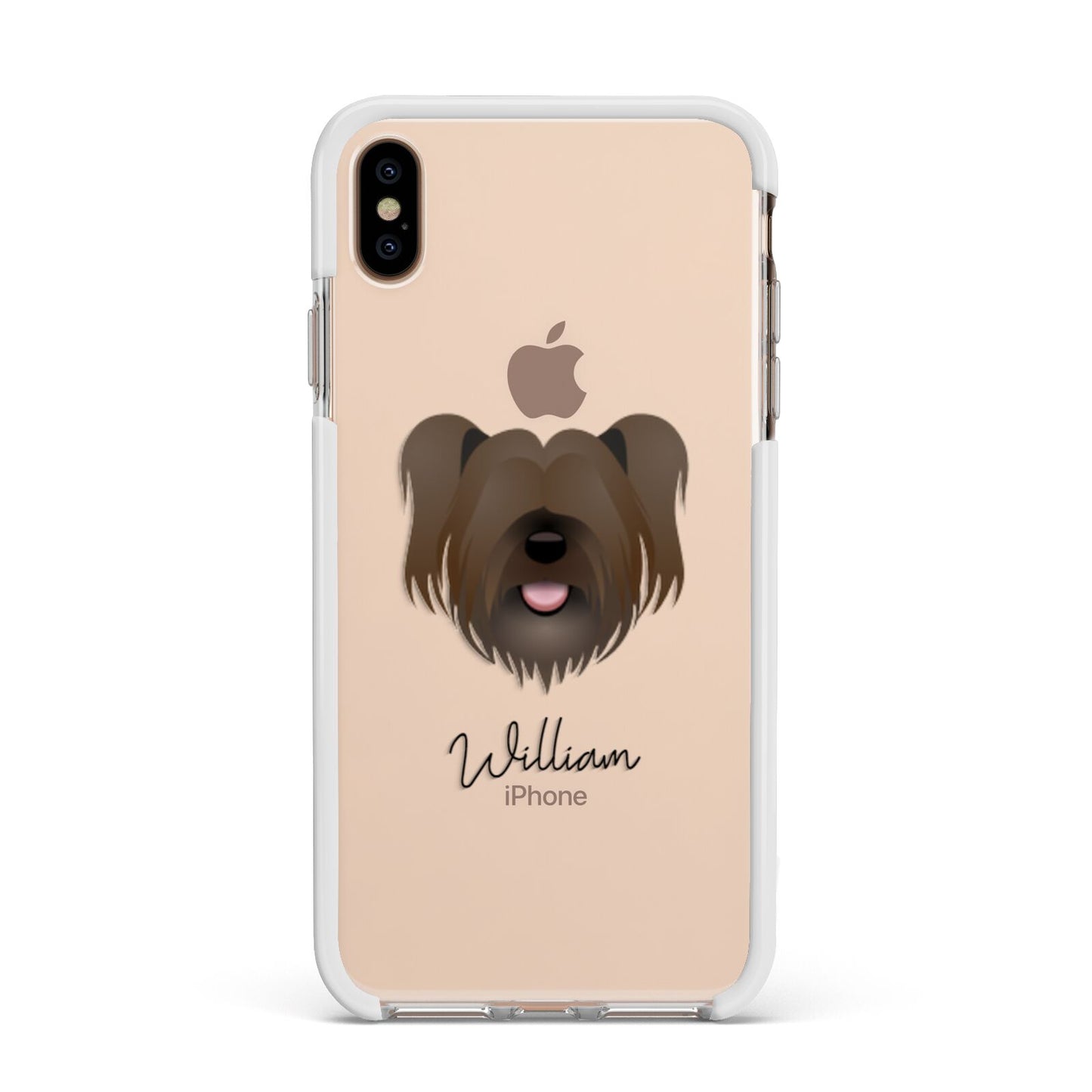 Skye Terrier Personalised Apple iPhone Xs Max Impact Case White Edge on Gold Phone